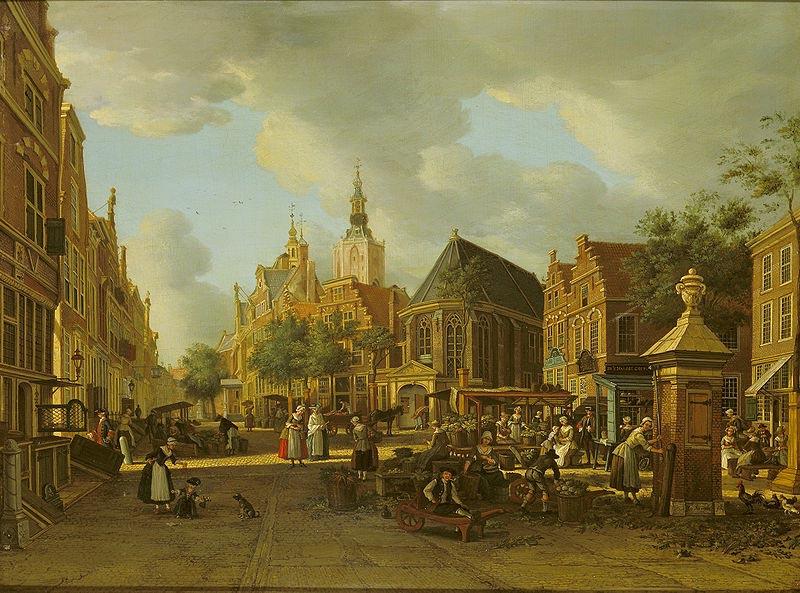 unknow artist The Groenmarkt as seen towards the Westeinde